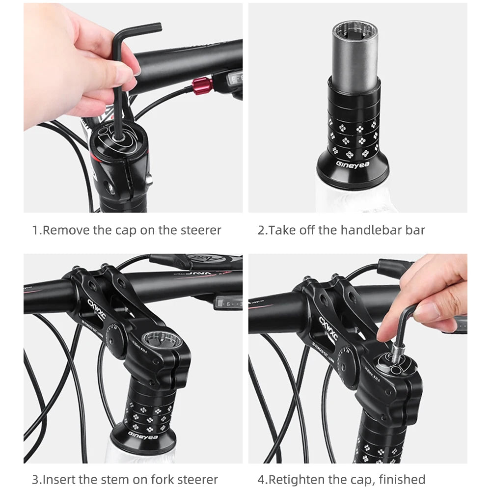 Adjustable MTB Stem For Bike Handlebar Stem 90/110/130/145mm Aluminum Alloy Mountain BMX Fixie Gear Cycling Bicycle Stems Part