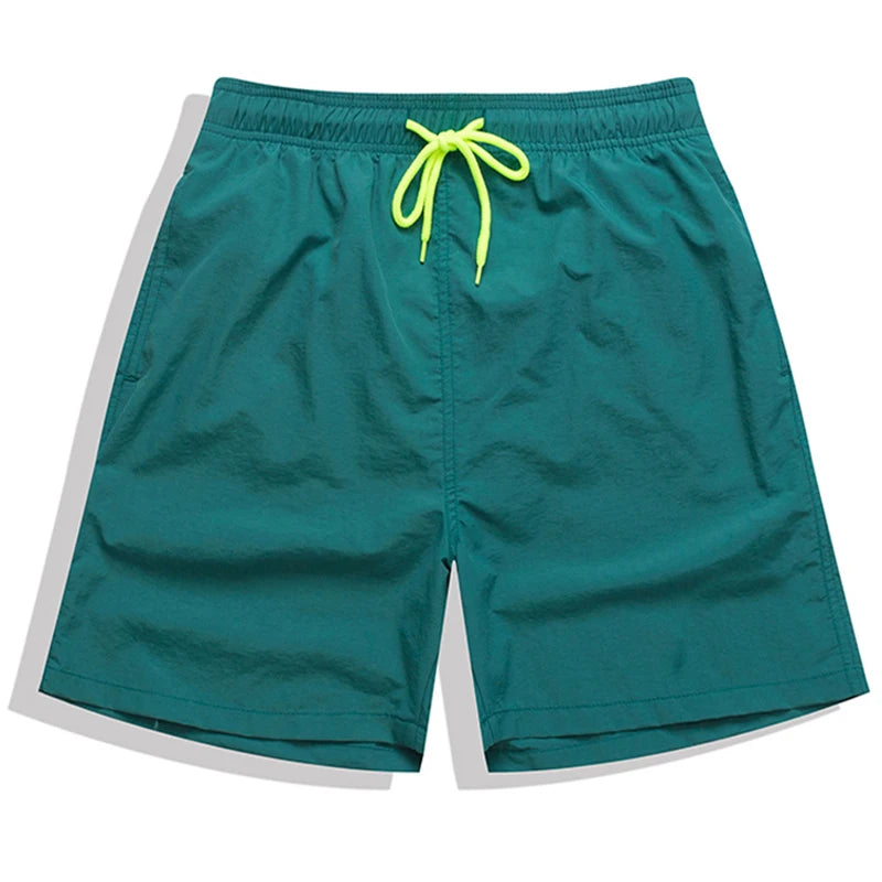 Datifer Brand Summer Men Shorts Fashion Nylon Solid Mesh Liner Traje De Baño Drawstring For Swimsuits Male Surf Sports Shorts