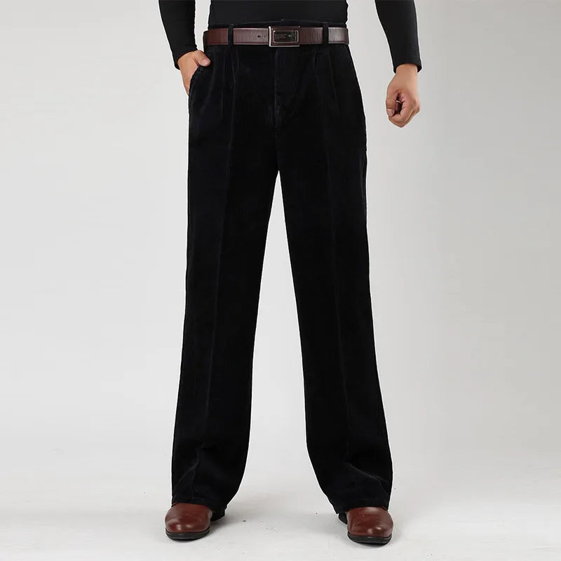 Winter Fall Fashion Corduroy Vintage Solid Color Pants For Men Male Japan Style Harajuku Casual Loose High Waist Thick Trousers