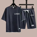 Customized Printed T-shirt Short Pants 2-Piece Suit Men Summer Fashion Short Sleeve Tracksuit Set Shorts Streetwear Tee Tops