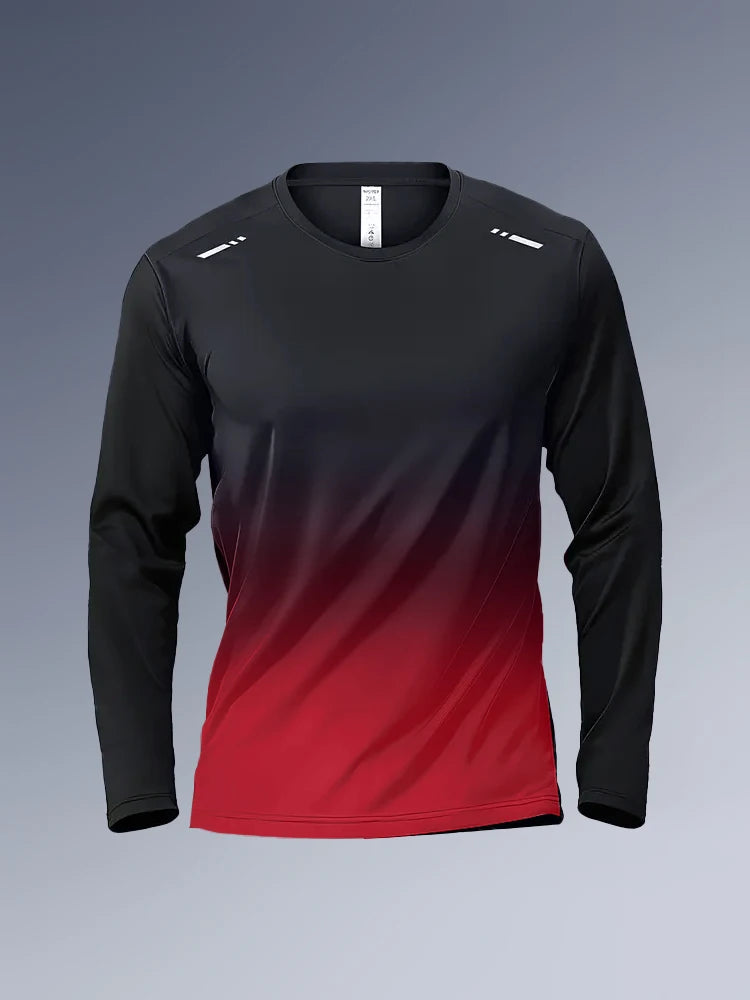 2025 Fashion NEVER English Letter 3D Printing Men's Long Sleeve Tees Autumn Casual Breathable O-neck T Shirt Tops Street Clothes