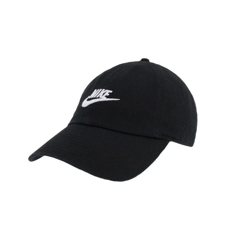 Nike lettered micro logo cotton duckbill cap unisex couple style black-FB5368-011
