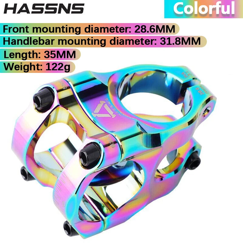 HASSNS MTB Handlebar Stem 31.8mm Road Bike Mountain Bicycle Bridge Short Power Aluminum Alloy Ultralight High-strength Short