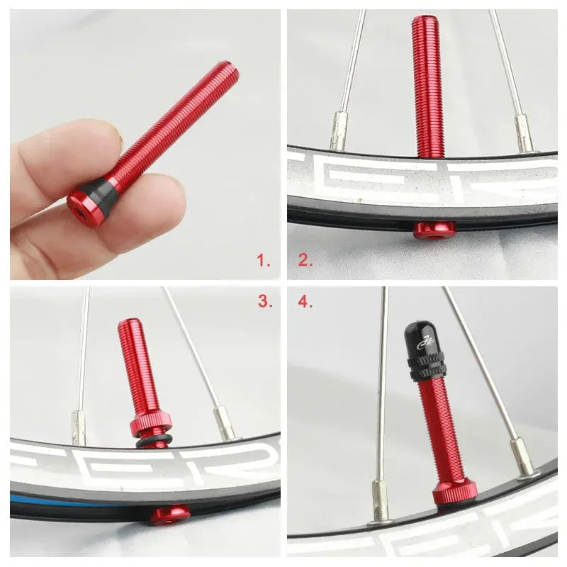 Deemount 2PCS Schrader A/V Valves 40/60mm CNC Machined Anodized for MTB Road Bike Tubeless Rims