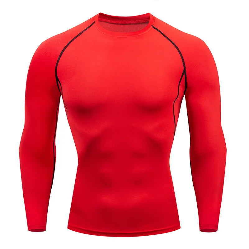Autumn Winter Compression Shirt Long Sleeve Casual Slim T Shirts For Men Quick Dry Football Tops Gym Sport T Shirt Man Clothing