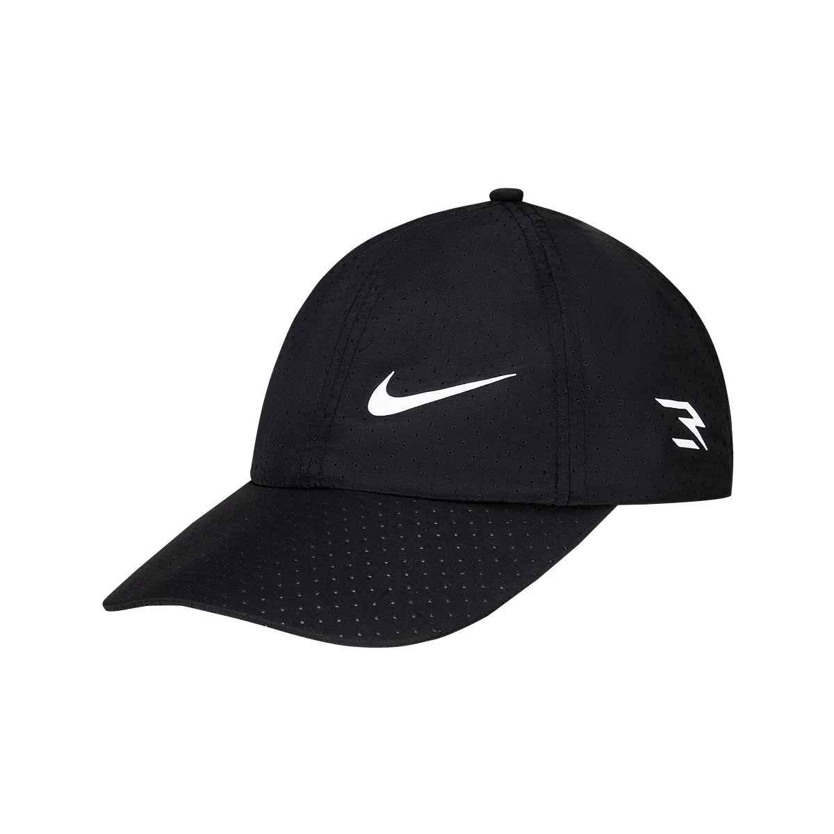 Nike Men's Women's Black Baseball Cap Logo Print Breathable Nylon Polyester Blend Casual Sports Sunshade Hat-N32533077GS-001