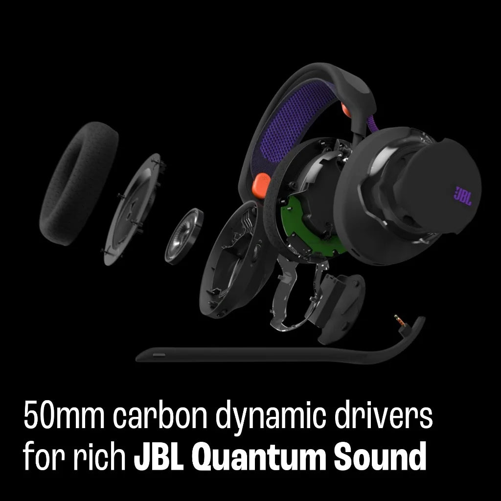 JBL Quantum 650 Wireless Gaming Headset, Over-Ear Headphones with Mic, Spatial Audio Gaming Headphones for E-Sports