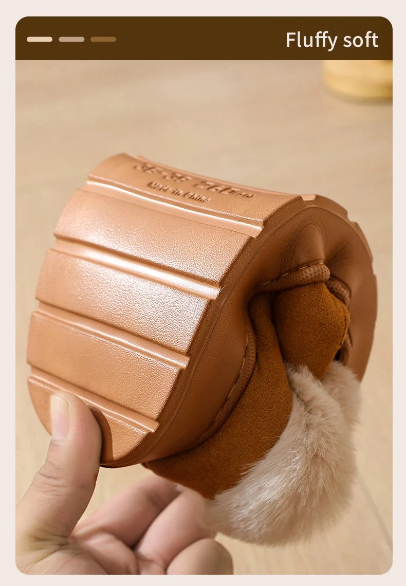 New Platform Snow Boots for Women's Home Thick Warm Wool Shoes Women's Outdoor Anti-Slip Fur Velvet Ankle Short Boots Shoes