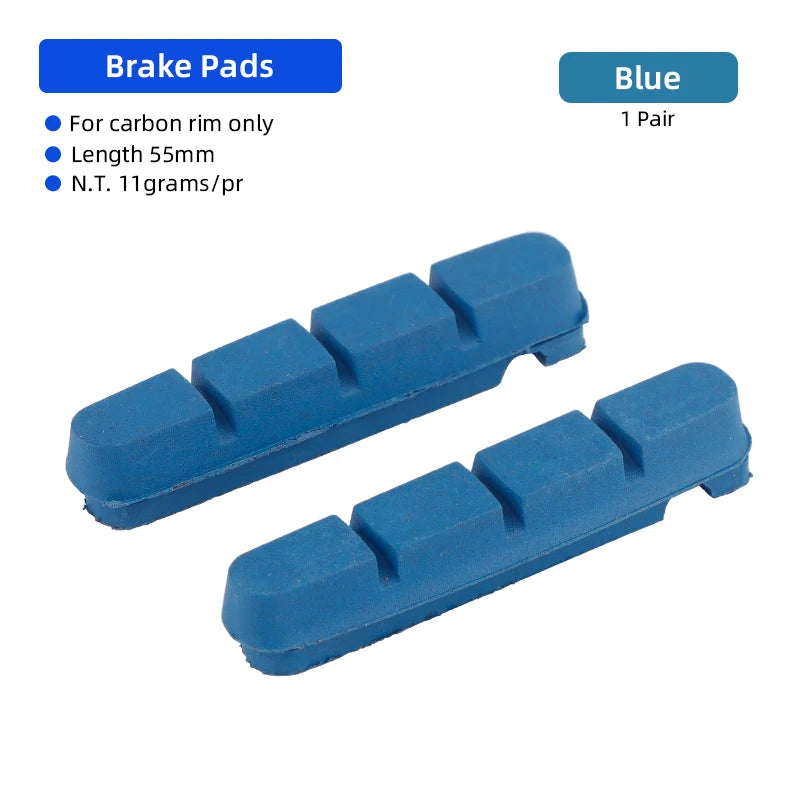 Deemount Carbon Rim Brake Pads Cork Compound Road Bike Caliper Braking Inserts for Carbon Wheel Low Rim Wear All Weather Use