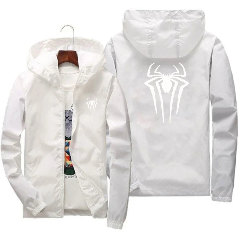Men's Slim-fit Hooded Jacket Is Available in Various Sizes and Is Perfect for Casual Daily Wear with Its Printed Design Spring