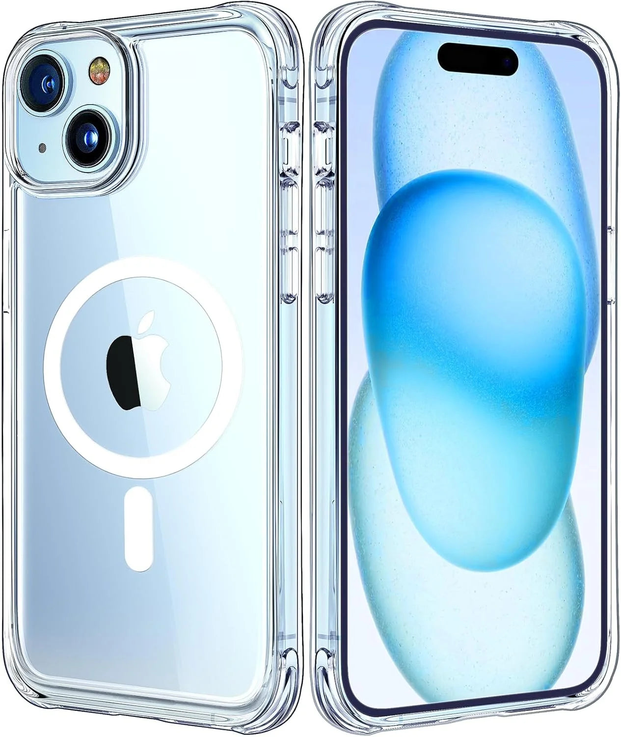 Original Magnetic Transparent Phone Case, Silicone Case for iPhone 17 Air 16 15 14 13 Pro Max Plus 16E Magsafe