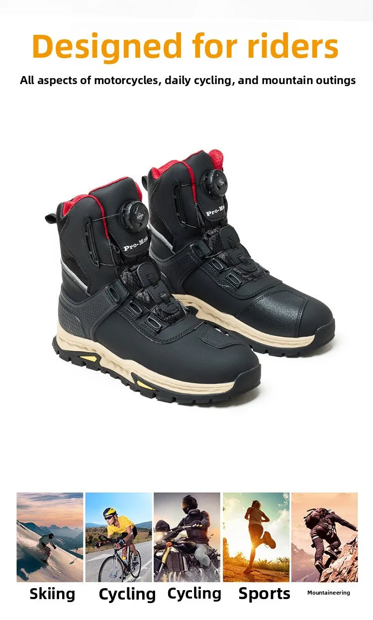 Anti-fall Rider Road Racing Casual Boot Gear Shift Rubber Sole Bike Racing Men's Shoes Motorcycle Boot Waterproof Breathable
