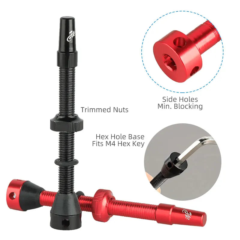 Deemount Bicycle Tubeless Carbon Rim Presta Valves 44/60/80mm F/V Brass Core CNC Machined Anodized W/Tool