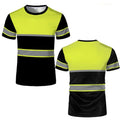 Simple Stripe Safety Work T Shirts Summer Casual Short Sleeve 3D Printed Crew Neck T-shirts Fashion Outdoor Oversized Tees Tops