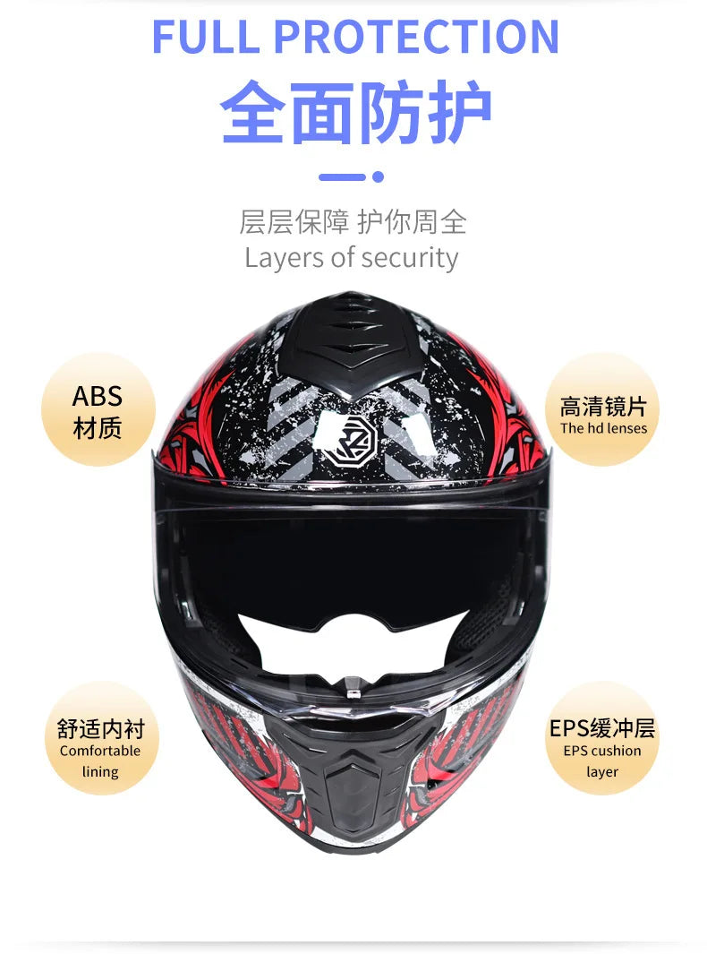 Orz-958 Motorcycle Helmet, Men's and Women's Open Face Helmet, Summer Dual Mirror Large Tail, Semi Fully Covered All Season