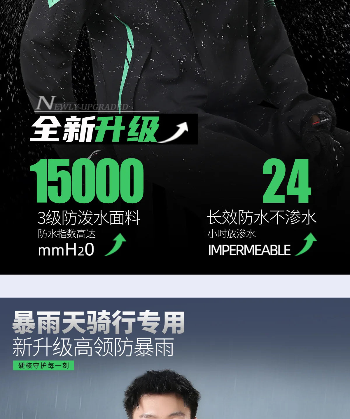 1 set Men's Motorcycle Riding Suit Raincoat Set Full Body Waterproof Outdoor Wear Adult Separate Delivery Rider Special Use