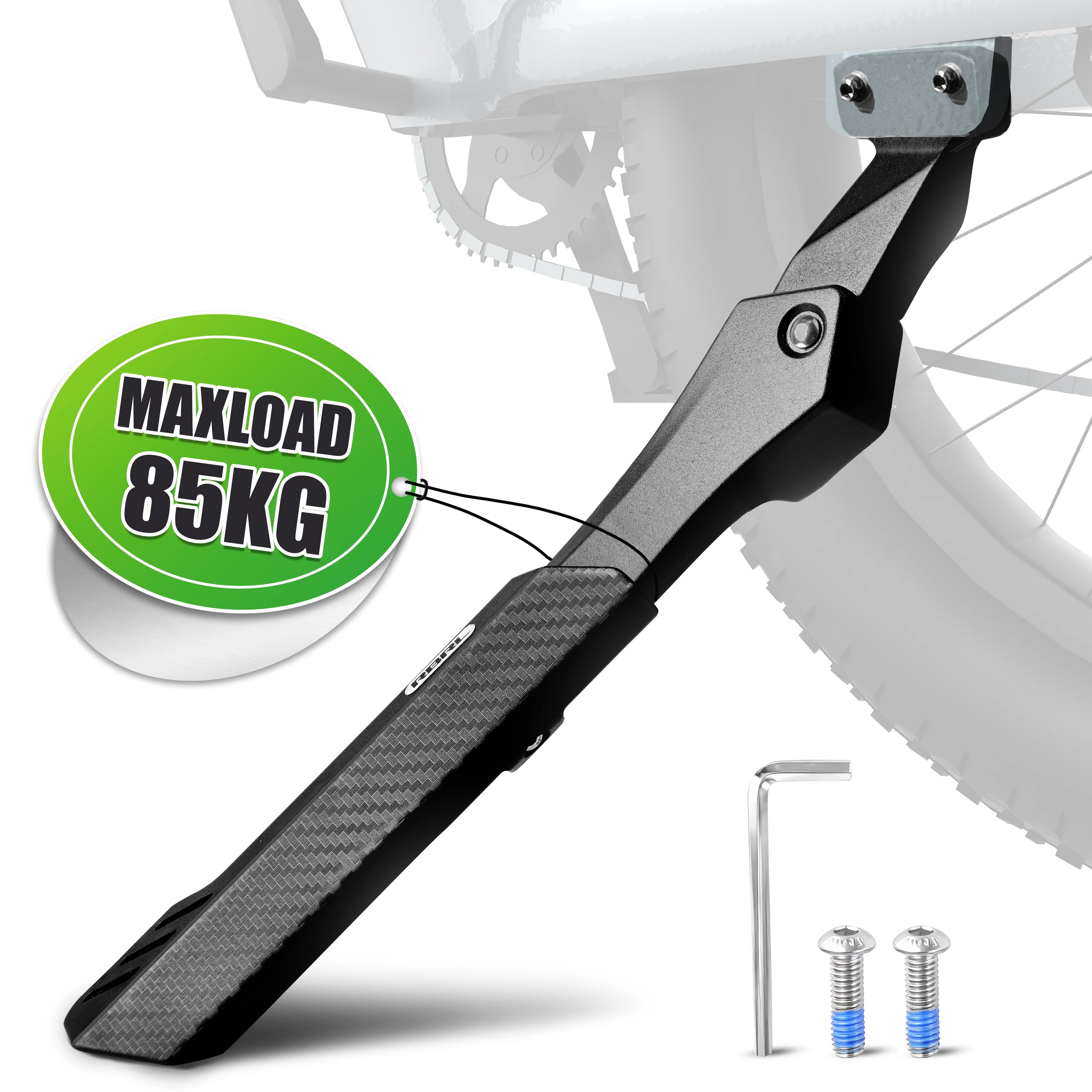 RBRL Aluminum E Bike Kickstand Widen Base Anti Slip Bicycle Stand for 26-29" Electric Bicycle Adjustable Universal Support 40mm