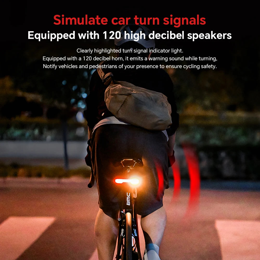 RAVEMEN Bike Turn Signals Rear Light Bicycle Wireless Taillight Horn NT101 Anti-Theft Vibration Alarm Auto On-Off Brake Sensor