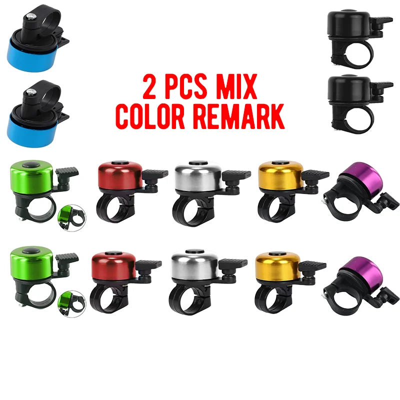 2pcs Small Bicycle Bell Aluminum Alloy Bike Safety Warning Alarm Cycling Handlebar Bell Ring Bicycle Horn Cycling Accessorie