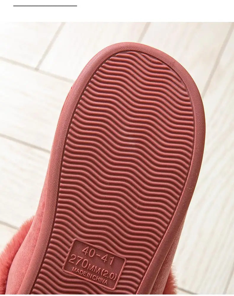 Evshine Winter Plush House Slippers For Women Cute Cartoon Indoor Fuzzy Slides Fur Lined Cotton Shoes Cozy Bedroom Furry Slipper