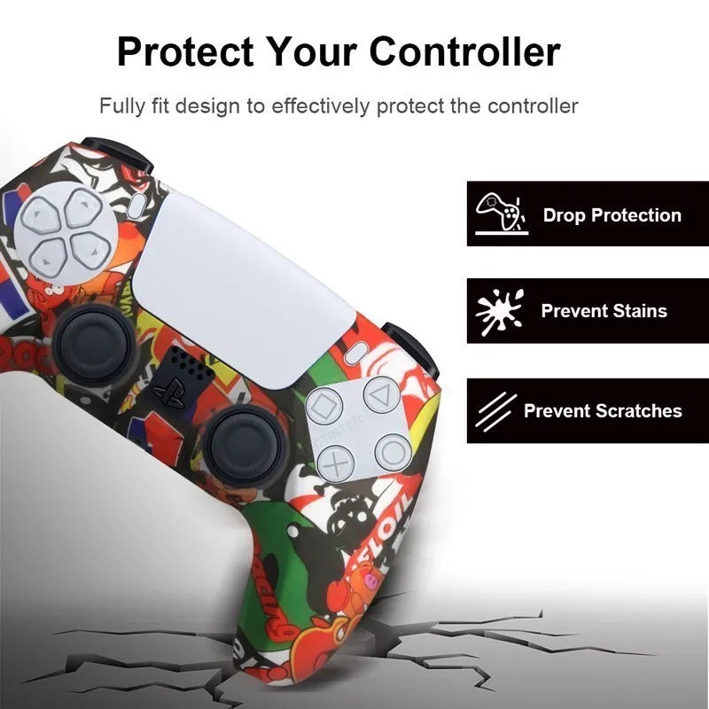 Protective Cover Skin for Playstation 5 Controller Anti-slip Silicone Case for PS5 Slim Gamepad Cover Thumb Grips Accessories