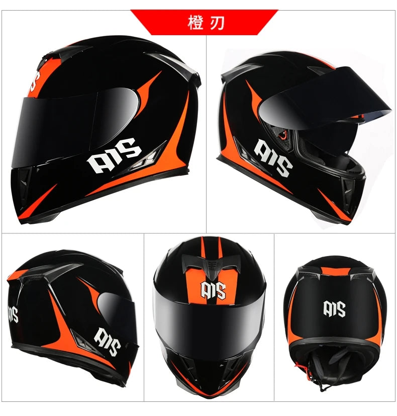 AIS helmet men and women electric motorcycle hard hat full helmet four-season summer knight head