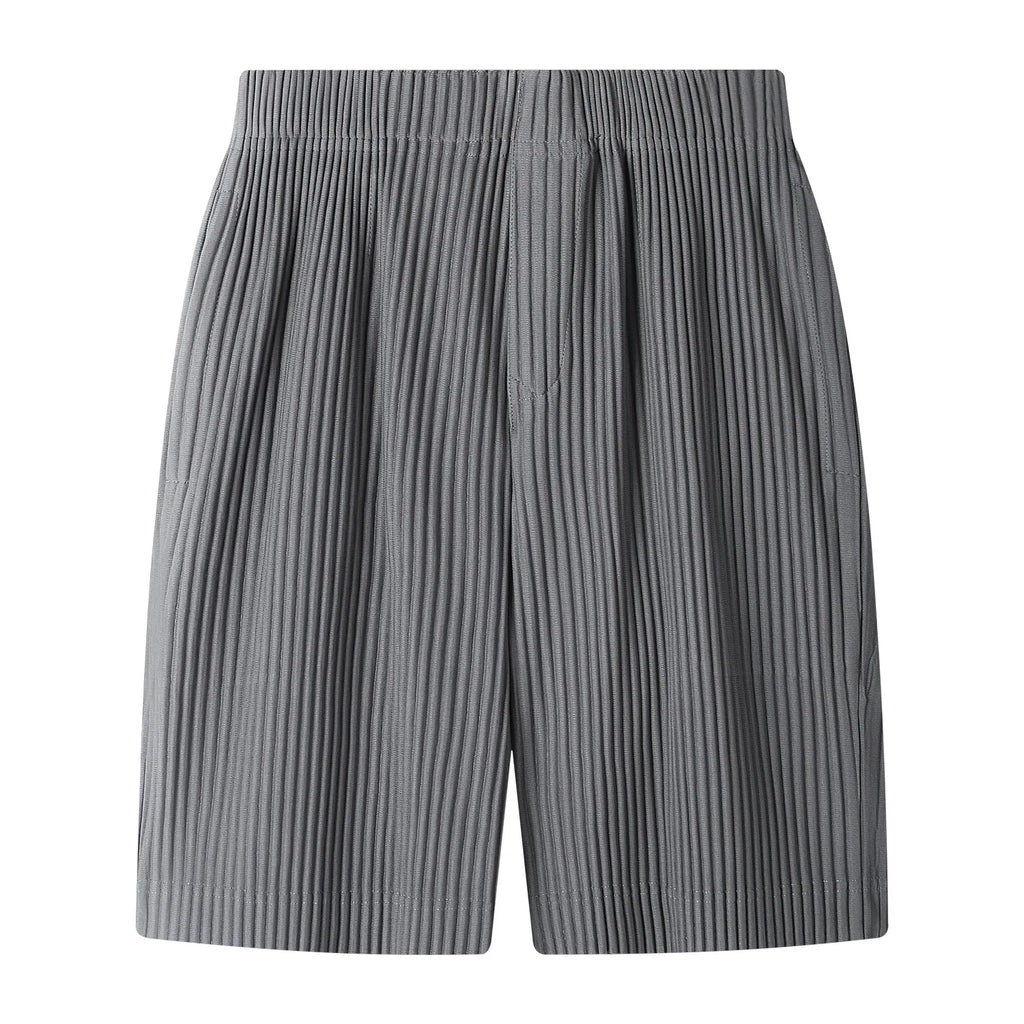 Miyake Pleated Shorts For Men Five-point Pants Baggy Casual Sports Shorts Japanese Pleated pants