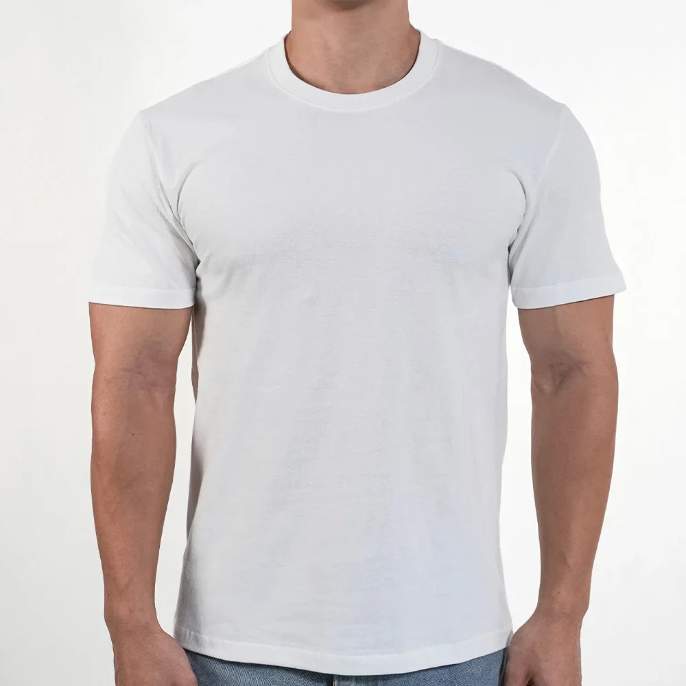 1pc Mens T Shirt Short Sleeve Cotton Plain Tops Tees Fitness Muscle Joggers Bodybuilding Tshirt Male Gym Clothes Slim Fit Shirt