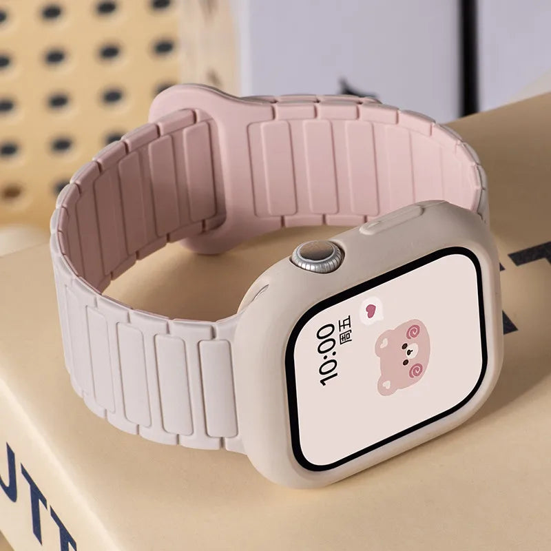 Silicone Case+Strap bracelet correa cover For Apple Watch 10 46mm 49 44mm 40 45mm 41 42mm for iWatch series 9 8 7 6 5 4 Ultra 2