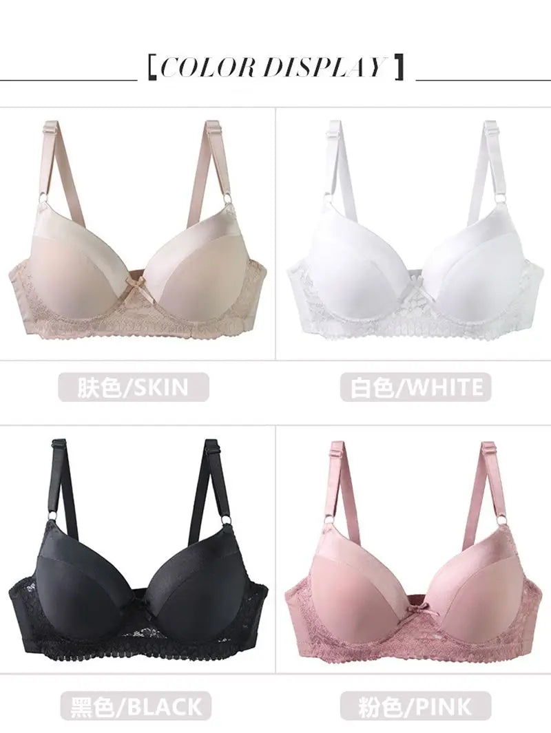 DaiNaFang Push Up Bras For Women Pink Blue Black Gray Beige White Burgundy Underwear Lace Minimize Seamless Lingerie