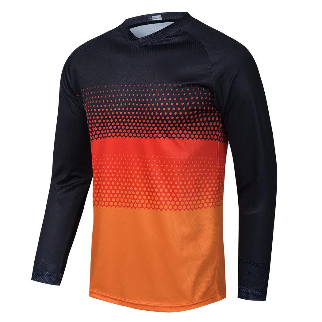 Black Dirt Bike Jersey Kids Motocross Jersey Youth Off Road Motorcycle Shirt Boys DH BMX mtb Jersey Long Sleeve Cycling Jersey