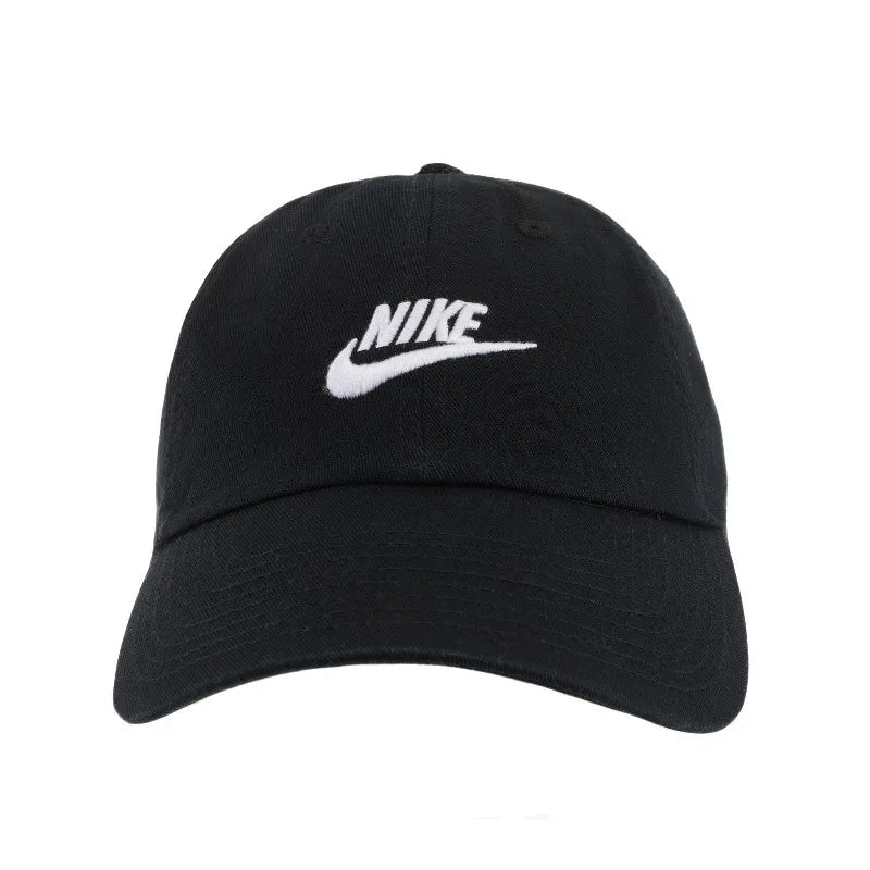 Nike lettered micro logo cotton duckbill cap unisex couple style black-FB5368-011