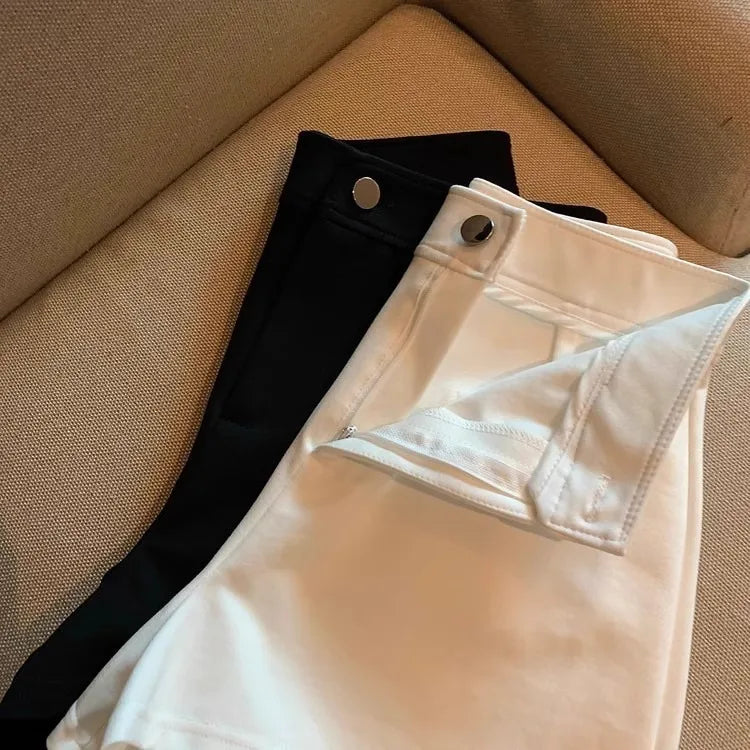 2026 Women's Summer Black Shorts, Thin Breathable High Waist Slim-fit A-line Stretchy Hot Pants for Y2K