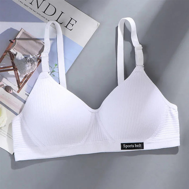 3pcs Women Thin Wireless Bra Girl Seamless Push Up Bra Student Comfort V-Shaped Underwear Adolescent Breathable Comfort Lingerie