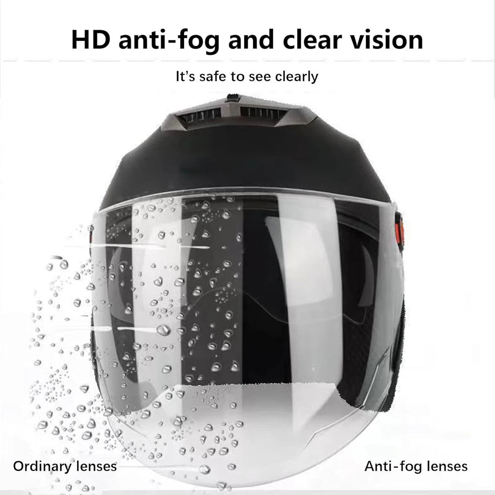 Open Face Motorcycle Helmet with Sun Visor Adult Motorcycle Helmet All Year Use Adults Semi-Open Helmet Woman Men Moto Equipment