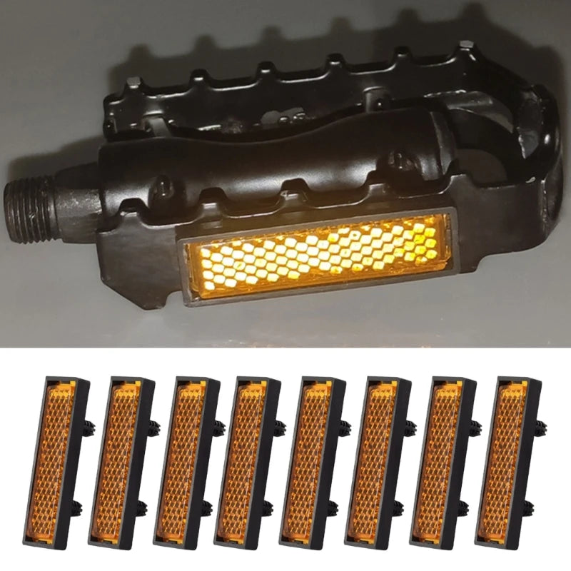 8Pcs/Set Pedal Reflector Reinforced Reflectors For Bike Pedal Bicycles Pedals Bike Pedal Reflectors Wheel Reflectors