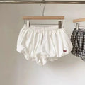 Women's Plaid Bubble Shorts Elastic Waist Bloomer Shorts Casual Short Pants Summer Streetwear шорты женские