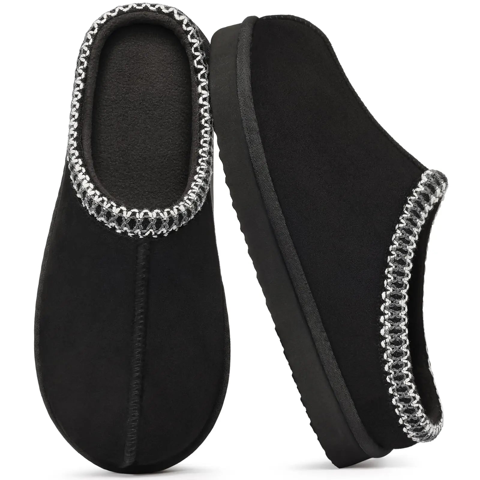 Crestar Women's Memory Foam Fuzzy Slippers New Genuine Suede Fluffy Slippers Women Men Cozy Warm House Shoes Indoor and Outdoor