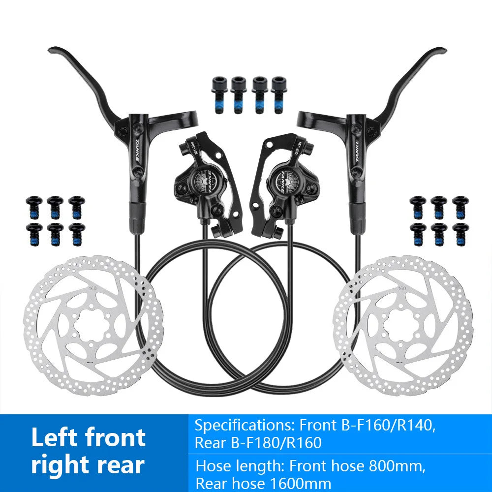 MT200 Bike Hydraulic Disc Brake MTB Brake BL BR 800/1600mm Bicycle Brake 2 Piston 3 Finger Steel Lever Bike Parts Upgrade