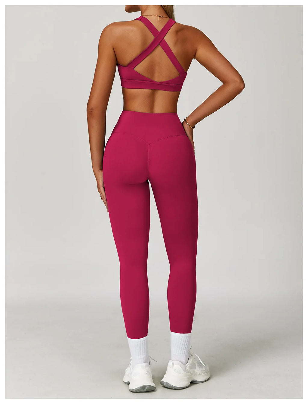 Women's Tracksuit 2PCS Fitness Suit Yoga Sets Sportswear Workout Sports Bra High Waist Leggings Gym Clothing Push Up Sports Suit
