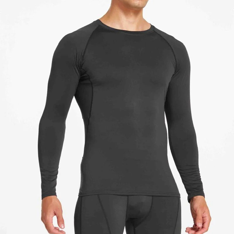 Autumn Winter Compression Shirt Long Sleeve Casual Slim T Shirts For Men Quick Dry Football Tops Gym Sport T Shirt Man Clothing
