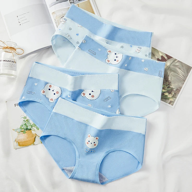 High Waist 4Pcs/Set Cotton Panties Women Briefs Seamless Body Shaper Breathable Underwear Comfort Female Lingerie Plus Size 5XL