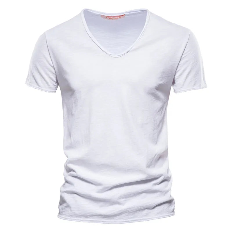 Men Fashion v-Neck t-Shirts Oversized Cotton t Shirt For Man Short Sleeve Top Tees Slim Casual Gym t Shirt Blouses Man Clothing