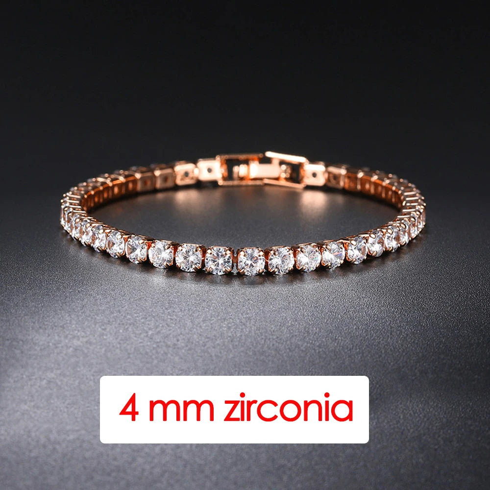 Luxury Crystal Tennis Bracelet Hip Hop Bracelet for Men Homme Trendy Punk Zirconia Couple  Chain on The Hand Streetwear Jewelry