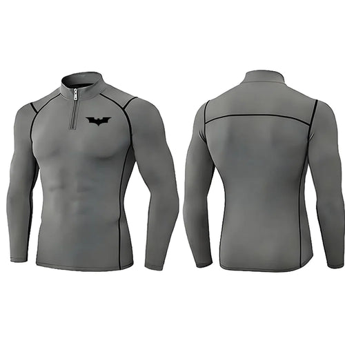 2025 Men's Bat Print Compression Shirt Quick Dry T-Shirt Gym Running Jersey Breathable Short Sleeve S-3XL