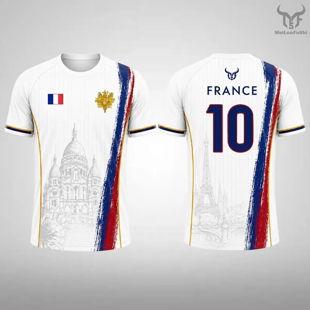 New France Flag Printed T-shirt Men Breathable And Quick-drying Soccer Jersey Unisex Casual Sports Training Short-sleeved Top