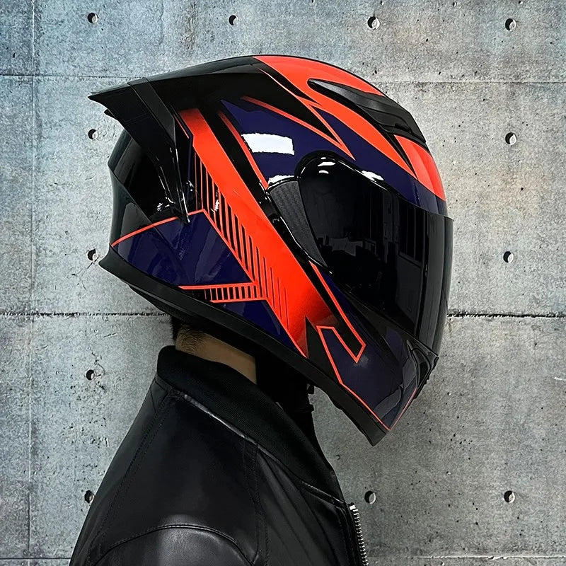 JIEKAI DOT Certified Full Face Motorcycle Helmet Racing Dual Lens Helmet