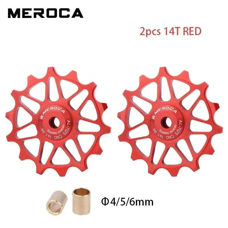 12 14T Road Bike Ceramic Bearing Pulley 8V 9V 10V 11v Rear Derailleur Guide Wheel for Sram Shimano Mountain Bike Derailleur