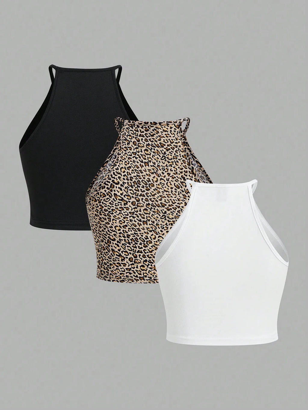 3 pieces summer Women Tank Tops Thread Solid Casual Fashion Crop Top   Stripe Sleeveless Outer Wear Basic Camisole