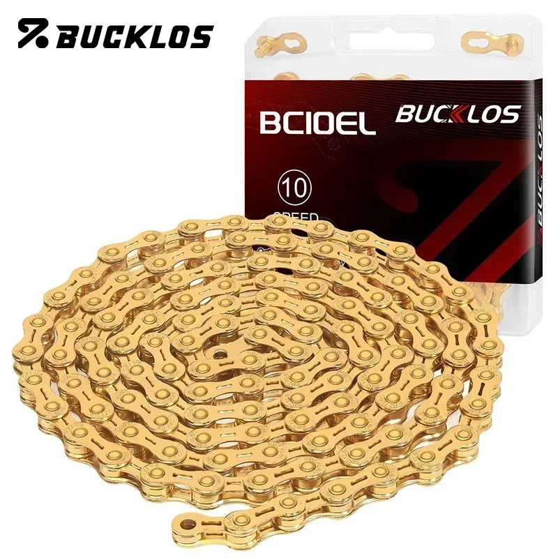 BUCKLOS MTB Road Bike Chain 8/9/10/11/12 Speed Bicycle Chains Universal EL/SL Road Bike Chain Gold/Silver Chains Bicycle Part